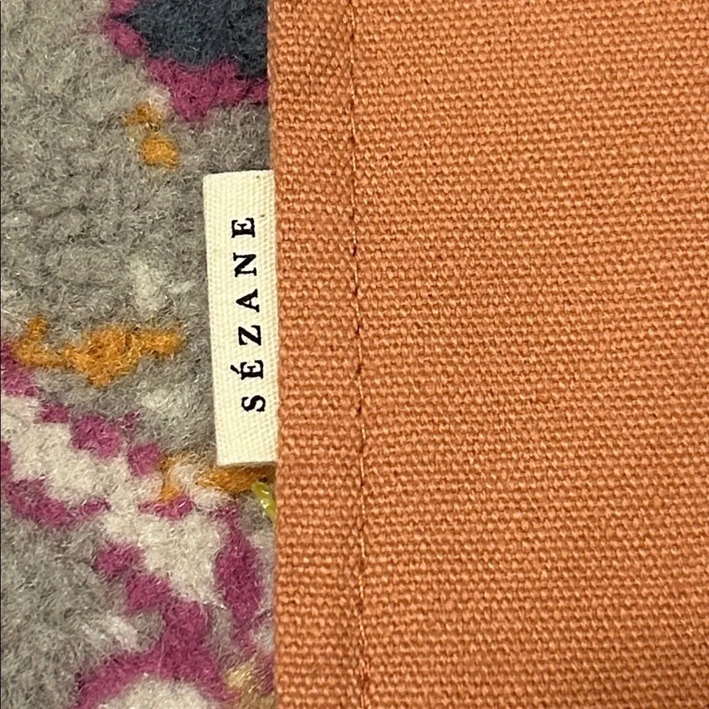 Sezane La Chamade Heart Zip Top Cotton Canvas Clutch Cosmetic Pouch New